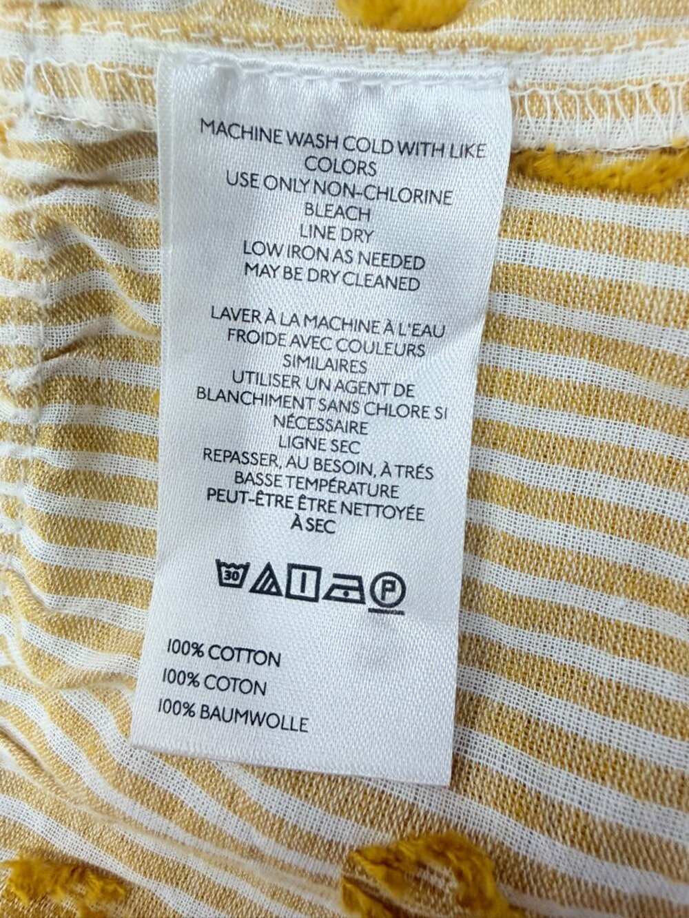 Pilcro NWOT The Sidney Batwing Blouse Cinched Waist Edition Sz L Mustard/White - Picture 10 of 10